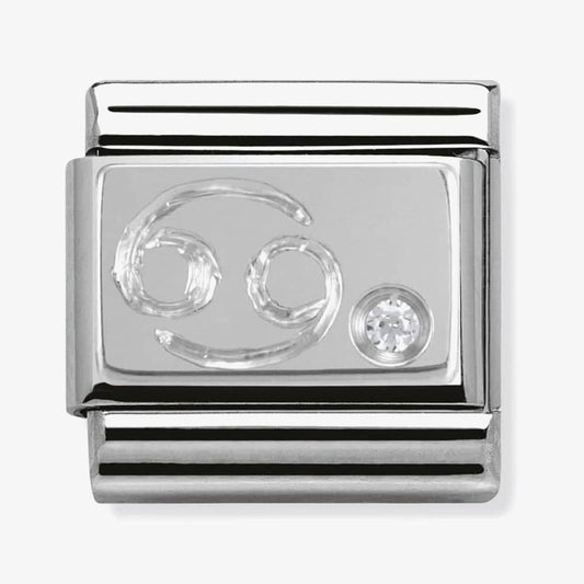 Composable Classic CANCER ZODIAC CHARM stainless steel, Cubic zirconia and 925 silver