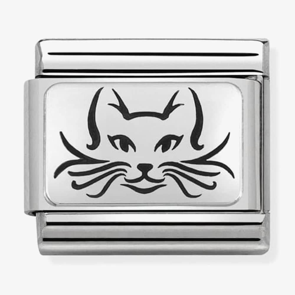 Composable Classic CAT CHARM in steel and 925 silver