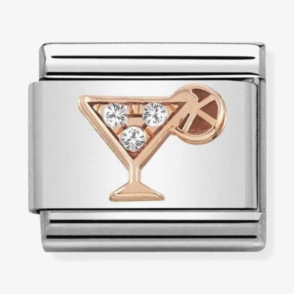Composable Classic COCKTAIL in stainless steel with 9K rose gold and CZ