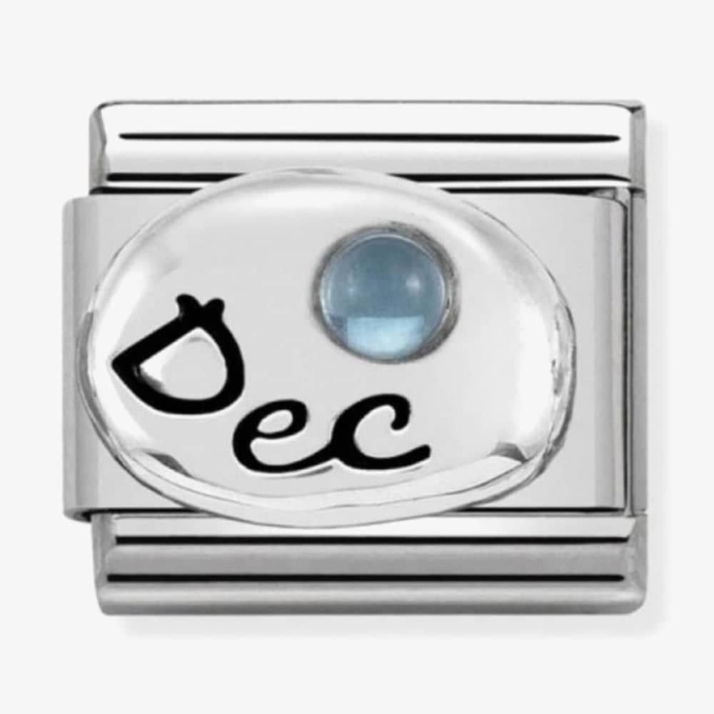 Composable Classic DECEMBER BIRTHSTONE LIGHT BLUE TOPAZ in stainless steel & sterling silver