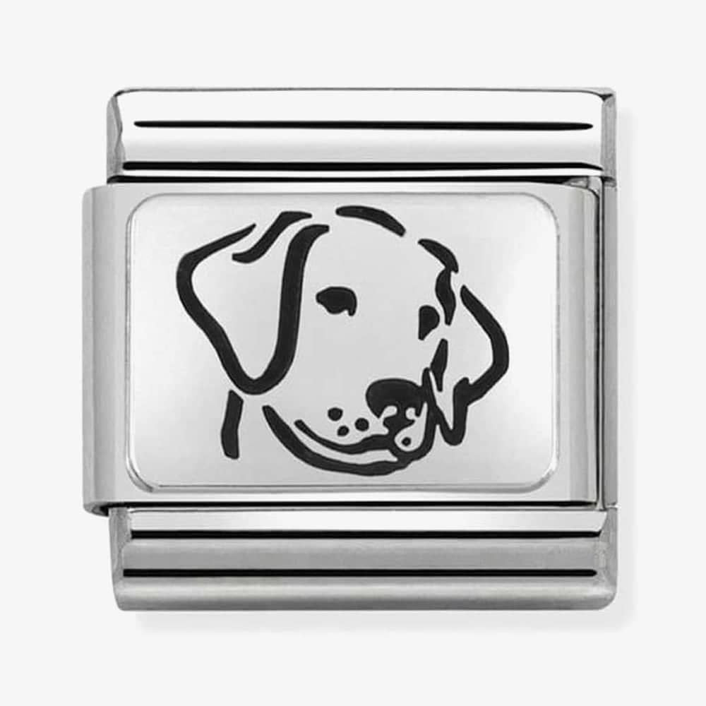 Composable Classic DOG CHARM in steel and 925 silver