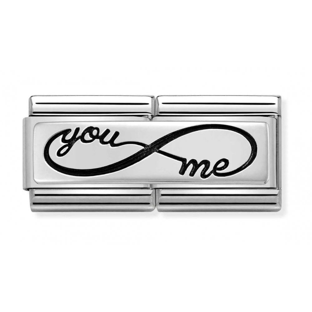 Composable Classic ENGRAVED' You, Me, Infinity' Double Link Charm
