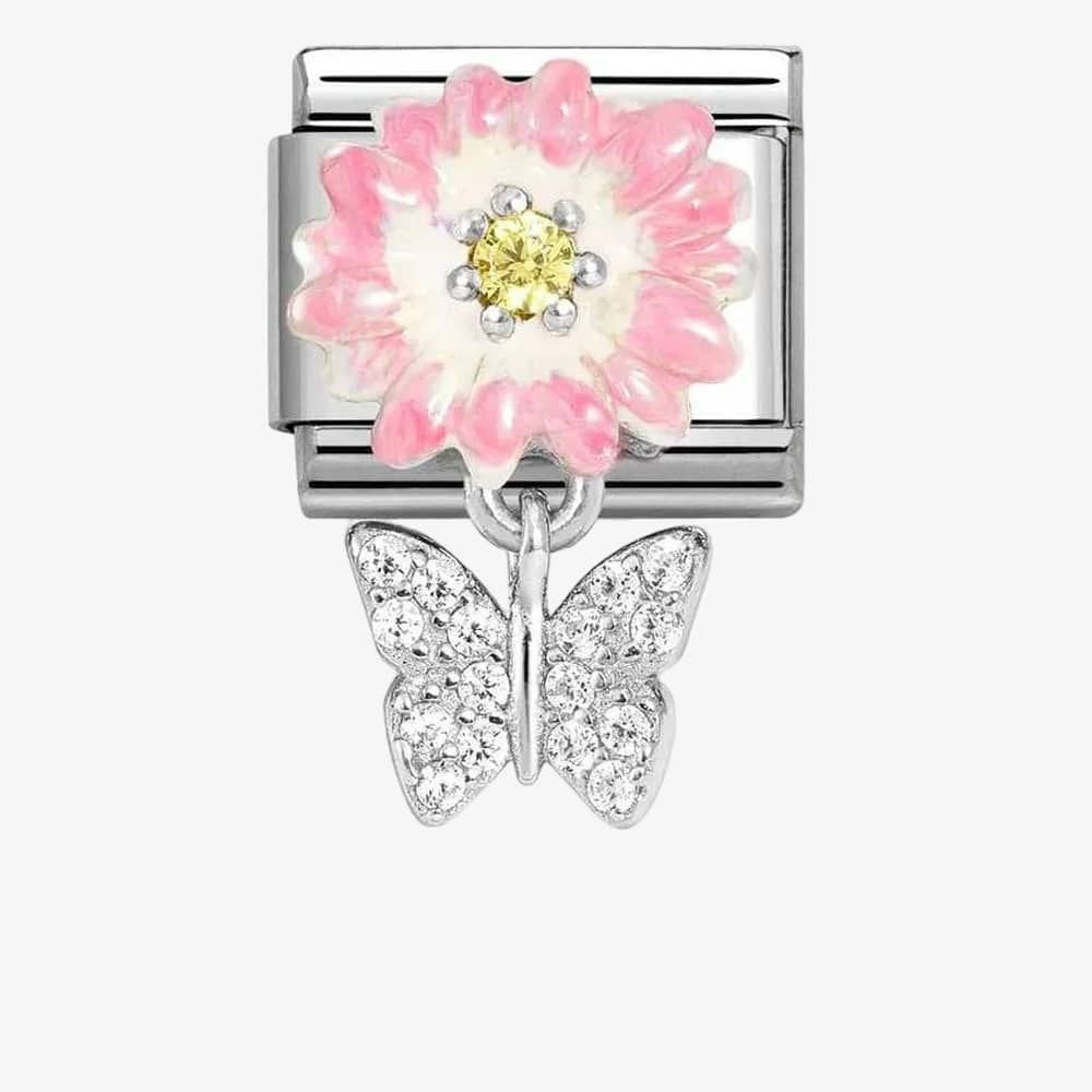 Composable Classic Flower, Yellow CZ, Butterfly Charm