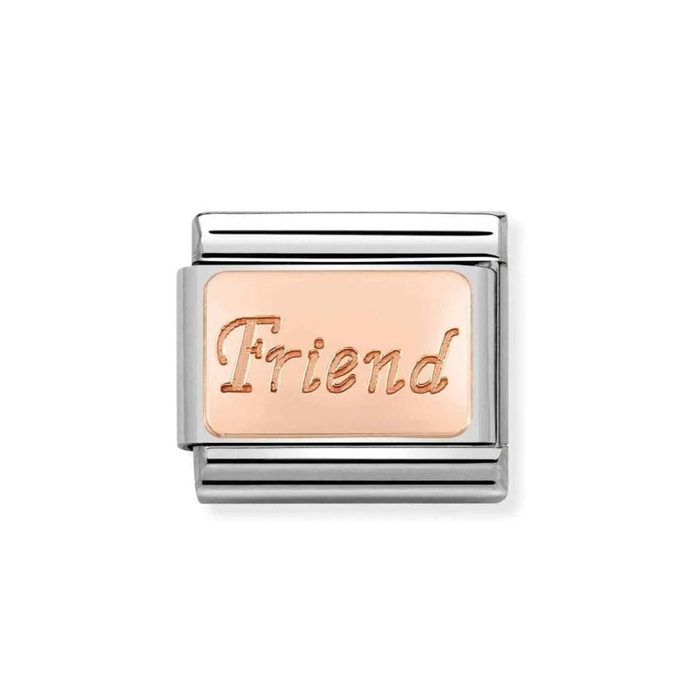 Composable Classic 'Friend' Link bonded rose gold Charm