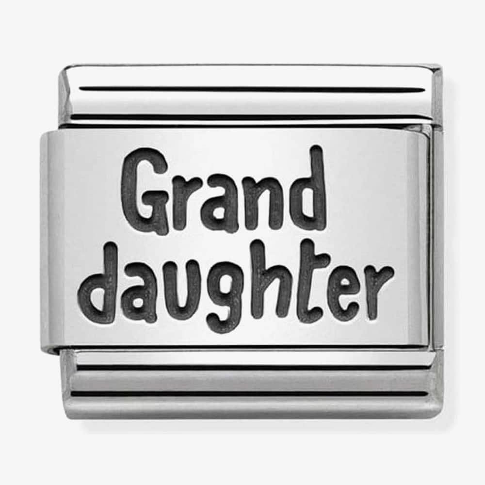 Composable Classic GRANDDAUGHTER CHARM in stainless steel and sterling silver