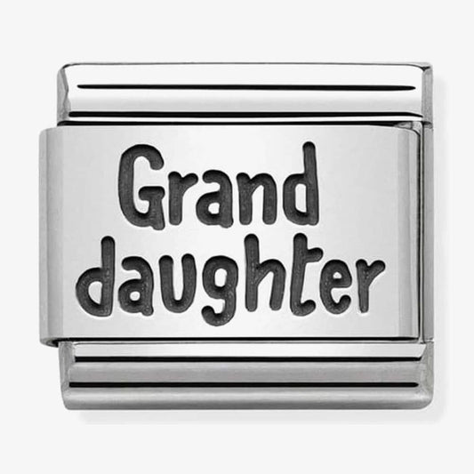 Composable Classic GRANDDAUGHTER CHARM in stainless steel and sterling silver