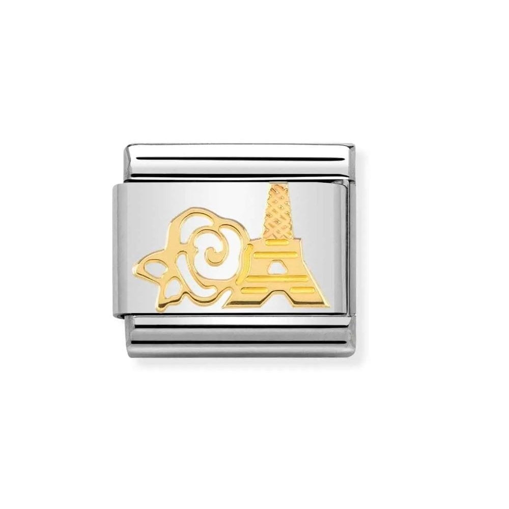 Composable Classic Gold Link Rose and Eiffel Tower Charm
