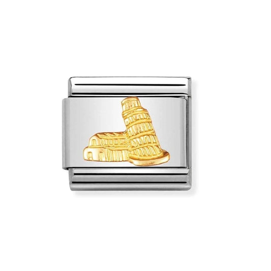 Composable Classic Gold Link Tower of Pisa Charm