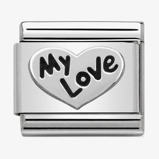 Composable Classic HEART MY LOVE in stainless steel and sterling silver