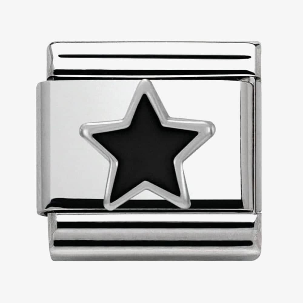 Composable Classic HEART WITH CHRISTMAS HAT in stainless steel, enamel and arg. 925
