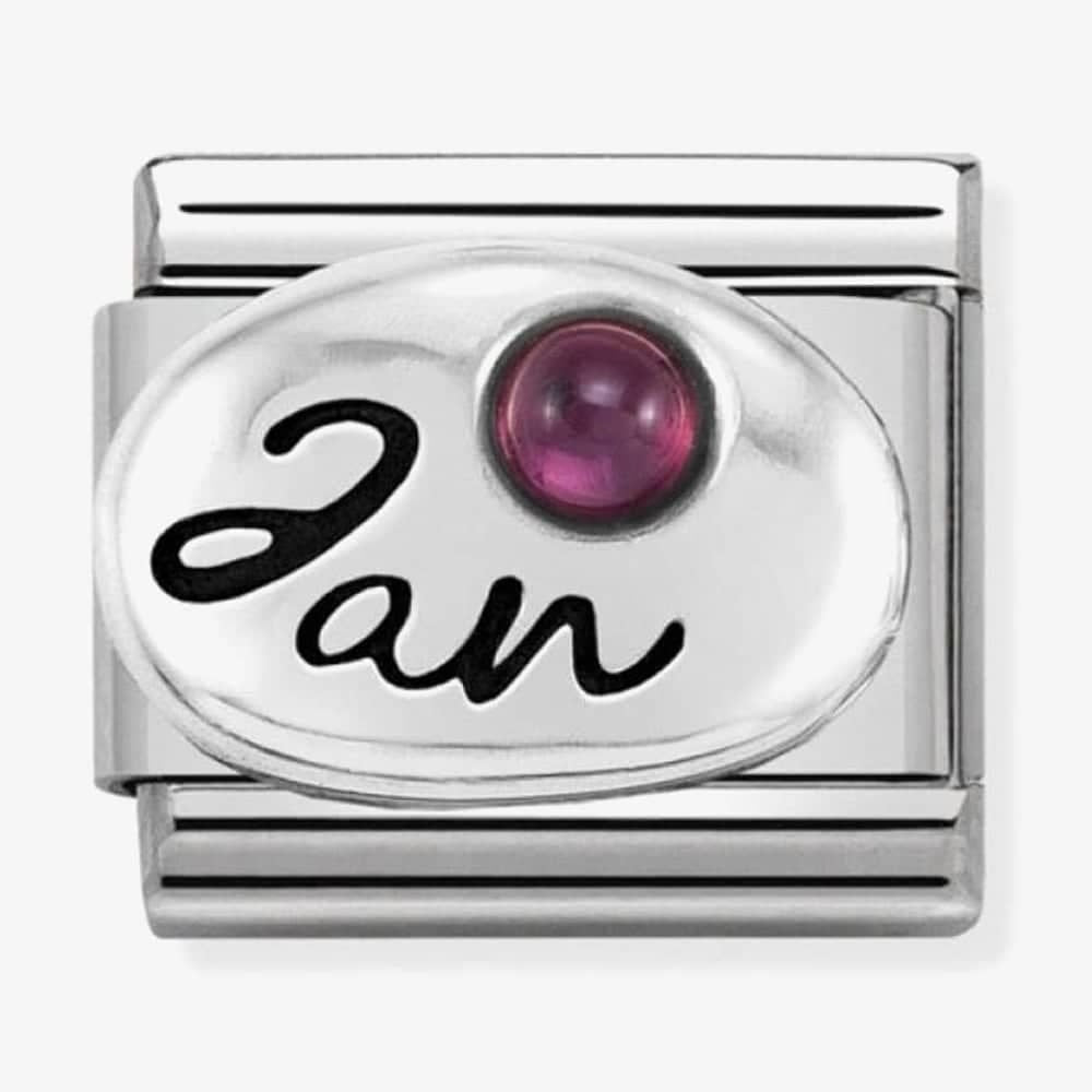 Composable Classic JANUARY BIRTHSTONE GARNET in stainless steel & sterling silver