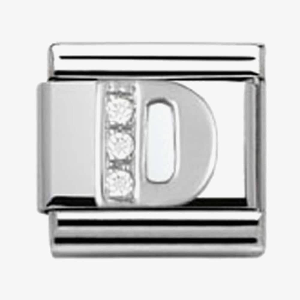 Composable Classic LETTER D stainless steel, Cubic zirconia and 925 silver