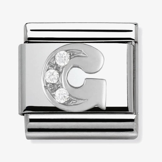 Composable Classic LETTER G stainless steel, Cubic zirconia and 925 silver