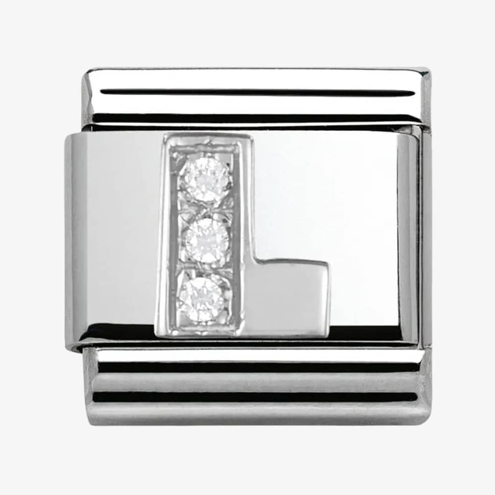 Composable Classic LETTER L stainless steel, Cubic zirconia and 925 silver
