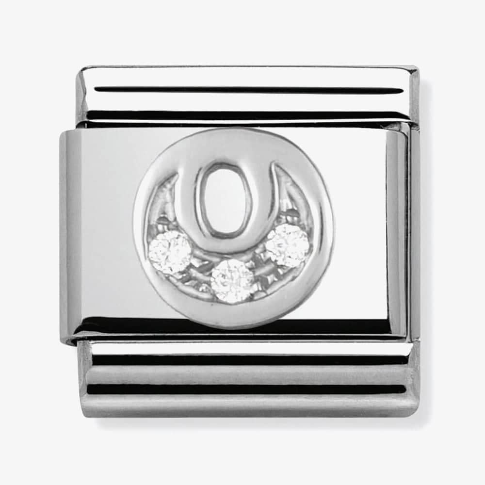 Composable Classic LETTER O stainless steel, Cubic zirconia and 925 silver