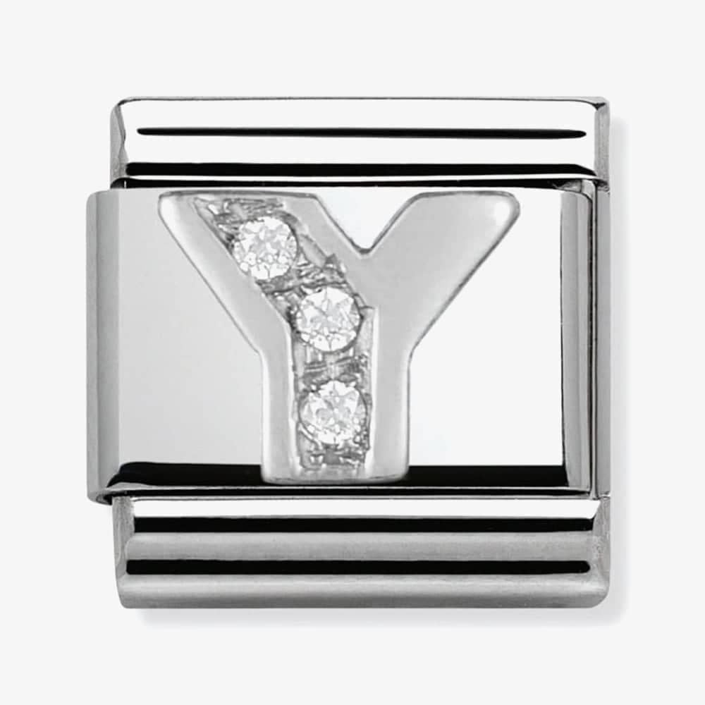 Composable Classic LETTER Y stainless steel, Cubic zirconia and 925 silver