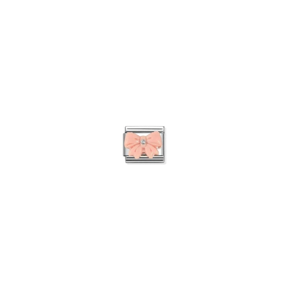 Composable Classic Link, Bow, Pink Synthetic Stone charm