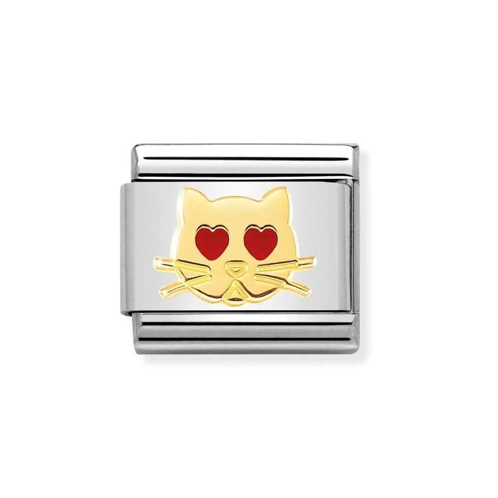 Composable Classic Link Cat with Heart eyes Charm