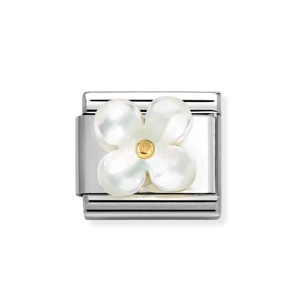 Composable Classic Link, Flower White Mother of Pearl Charm