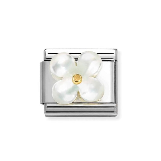 Composable Classic Link, Flower White Mother of Pearl Charm