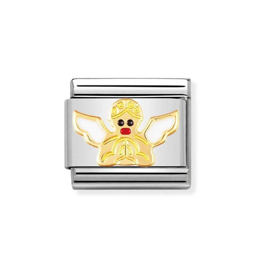Composable Classic Link Gold and white Angel Charm