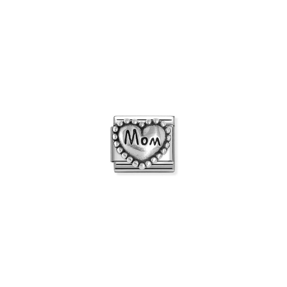 Composable Classic Link, Heart MOM, vintage look Charm