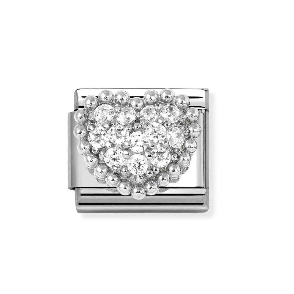 Composable Classic Link, Heart with White CZ Charm