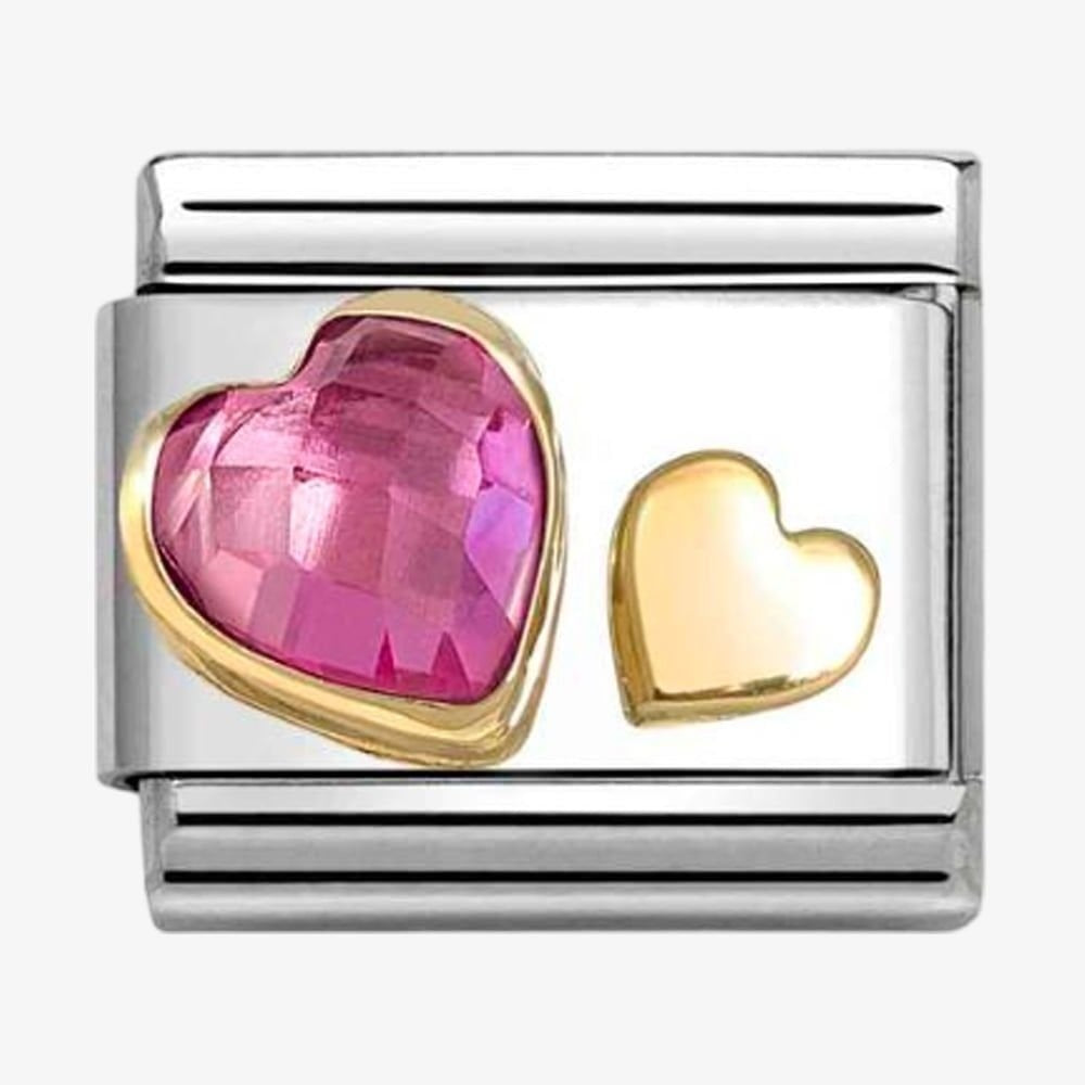 Composable Classic Link, Hearts, Stone, Dark Pink Charm