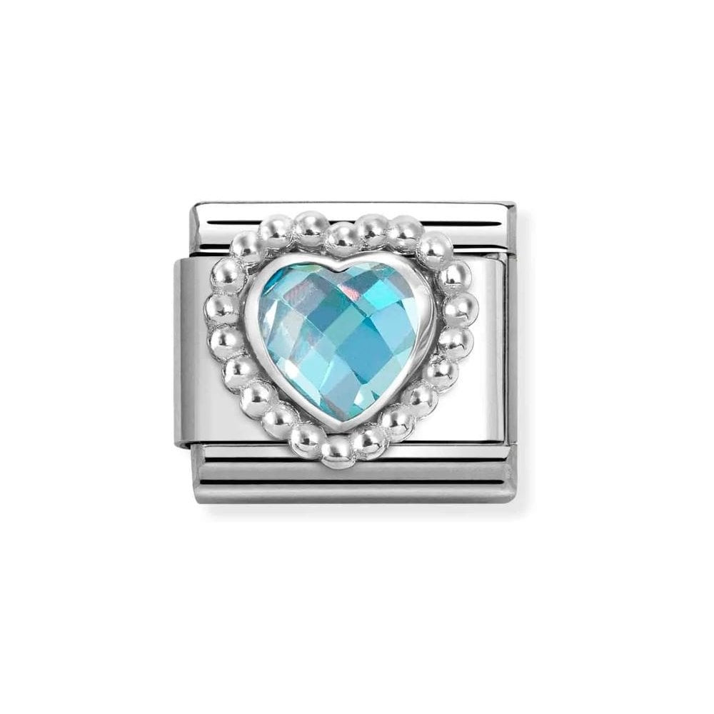 Composable Classic Link, Light Blue CZ Heart Charm