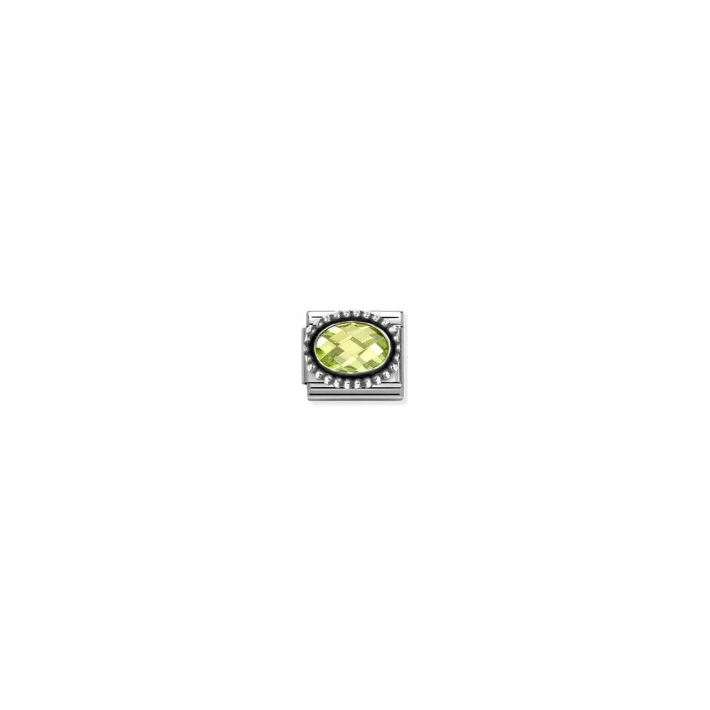 Composable Classic Link, Light Green CZ, Vintage Effect Charm