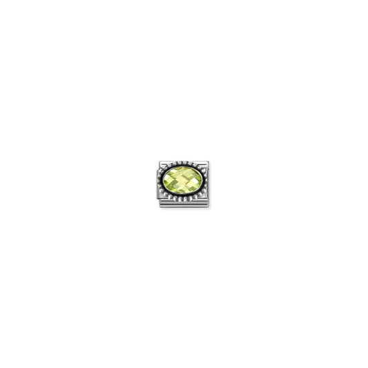 Composable Classic Link, Light Green CZ, Vintage Effect Charm