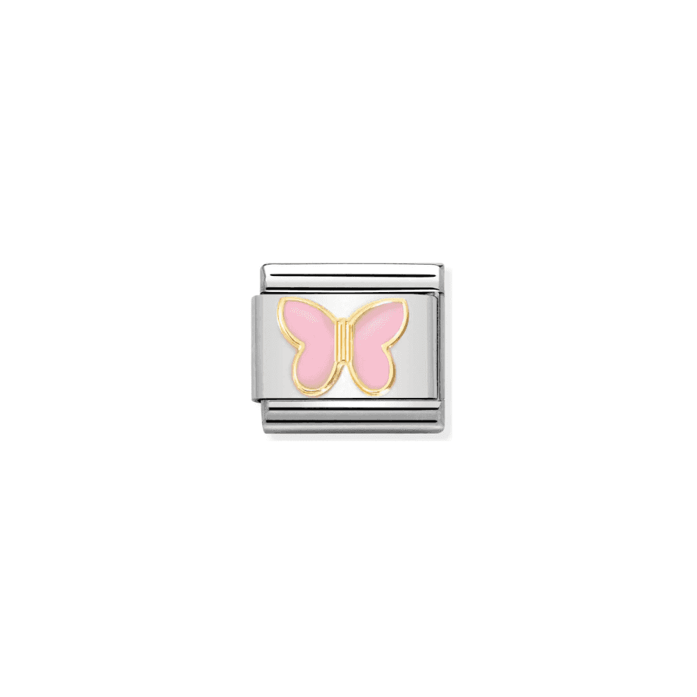 Composable Classic Link Pink Butterfly in 18k Gold