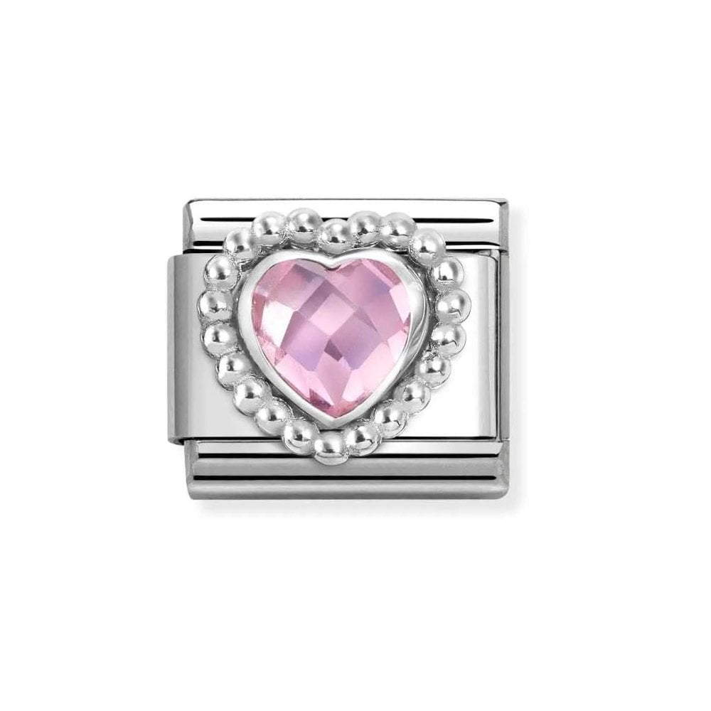 Composable Classic Link, Pink CZ Heart Charm
