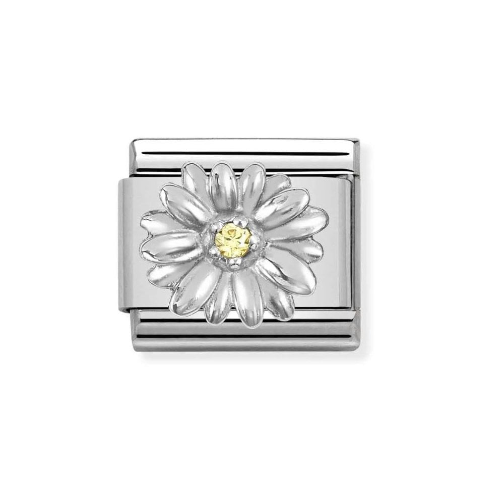 Composable Classic Link, Silver Daisy, Yellow CZ Charm