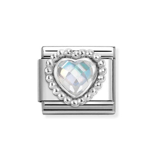  Composable Classic Link, White CZ Heart Charm