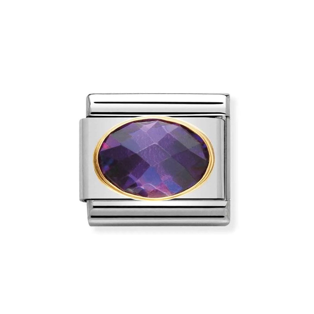 Composable Classic Link with violet and faceted Stones Charm
