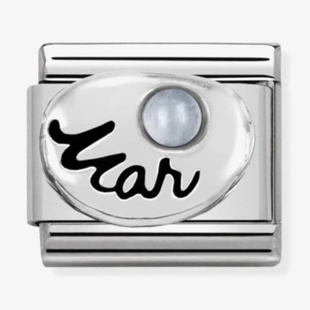 Composable Classic MARCH BIRTHSTONE AQUAMARINE in stainless steel & sterling silver