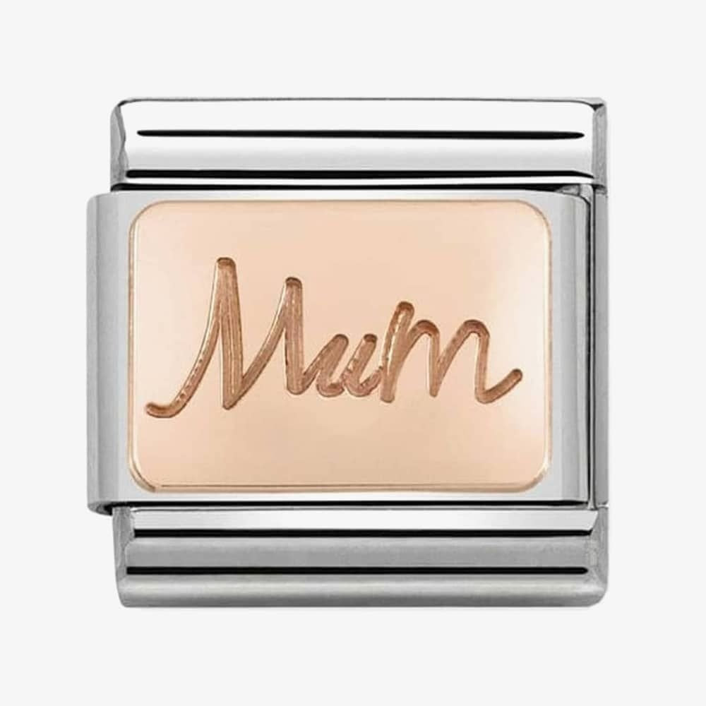 Composable Classic MUM CHARM in stainless steel with 9K rose gold