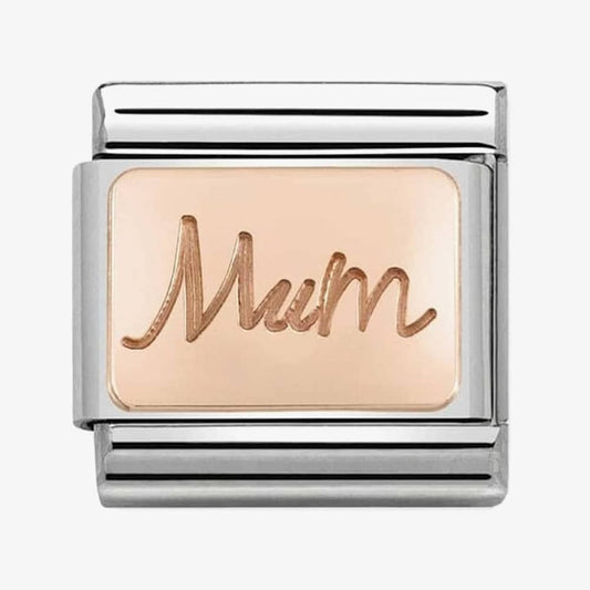 Composable Classic MUM CHARM in stainless steel with 9K rose gold
