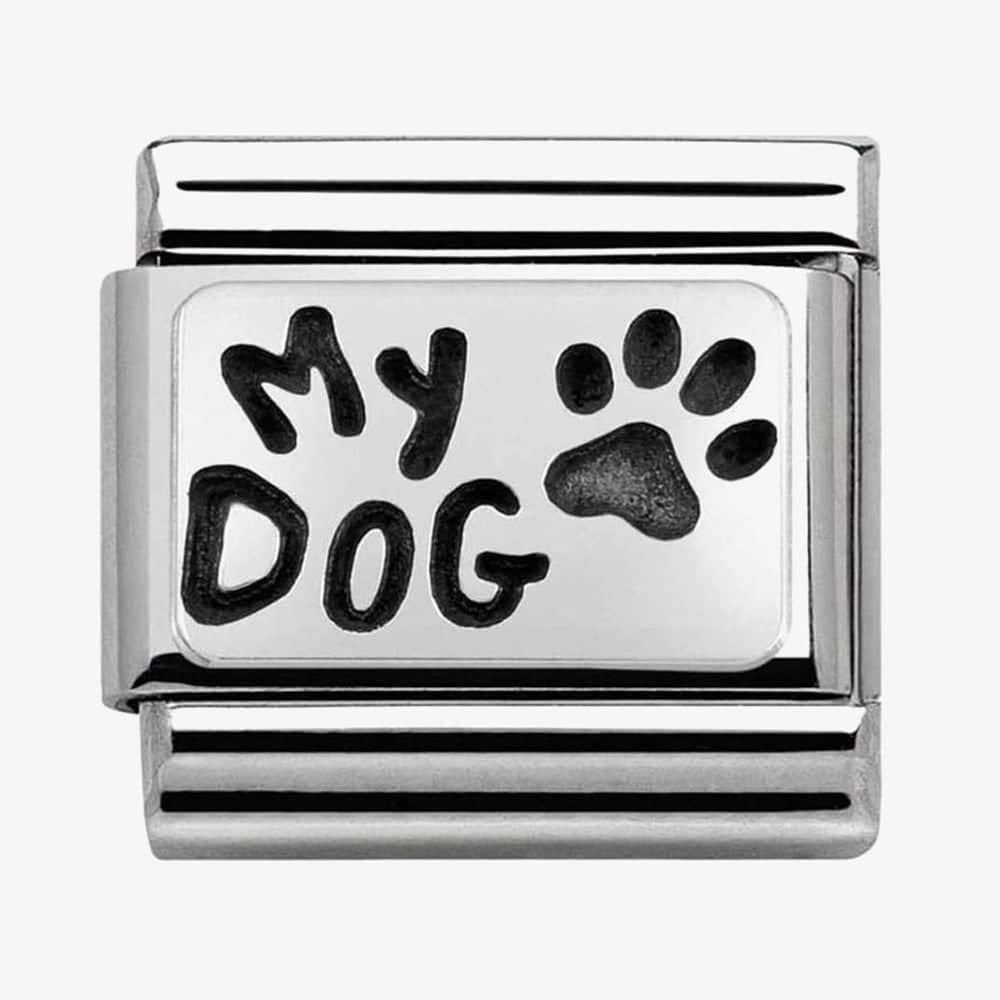 Composable Classic MY DOG CHARM in stainless steel and sterling silver