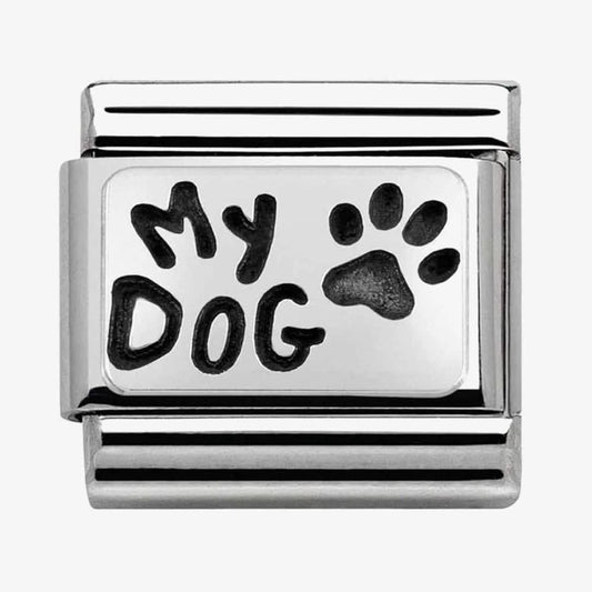 Composable Classic MY DOG CHARM in stainless steel and sterling silver