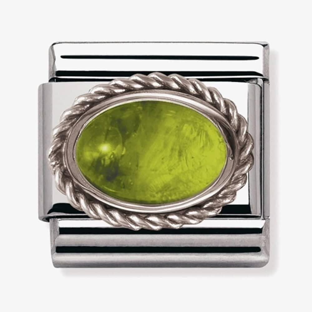 Composable Classic PERIDOT in stainless steel with sterling silver setting and detail