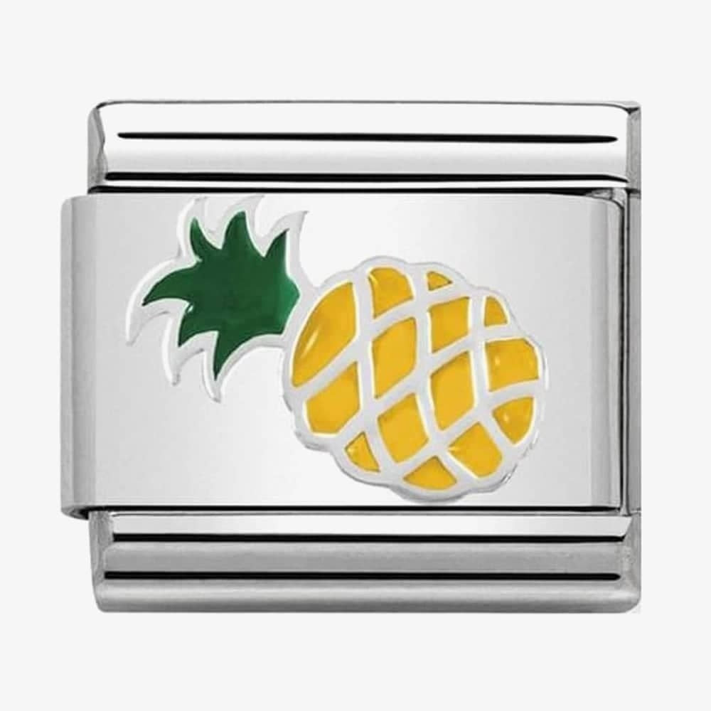 Composable Classic PINAPPLE CHARM in stainless steel, enamel and silver 925