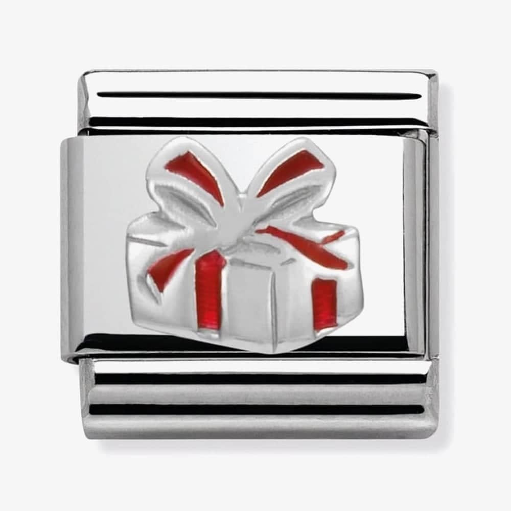 Composable Classic RED GIFT BOX in stainless steel, enamel and arg. 925