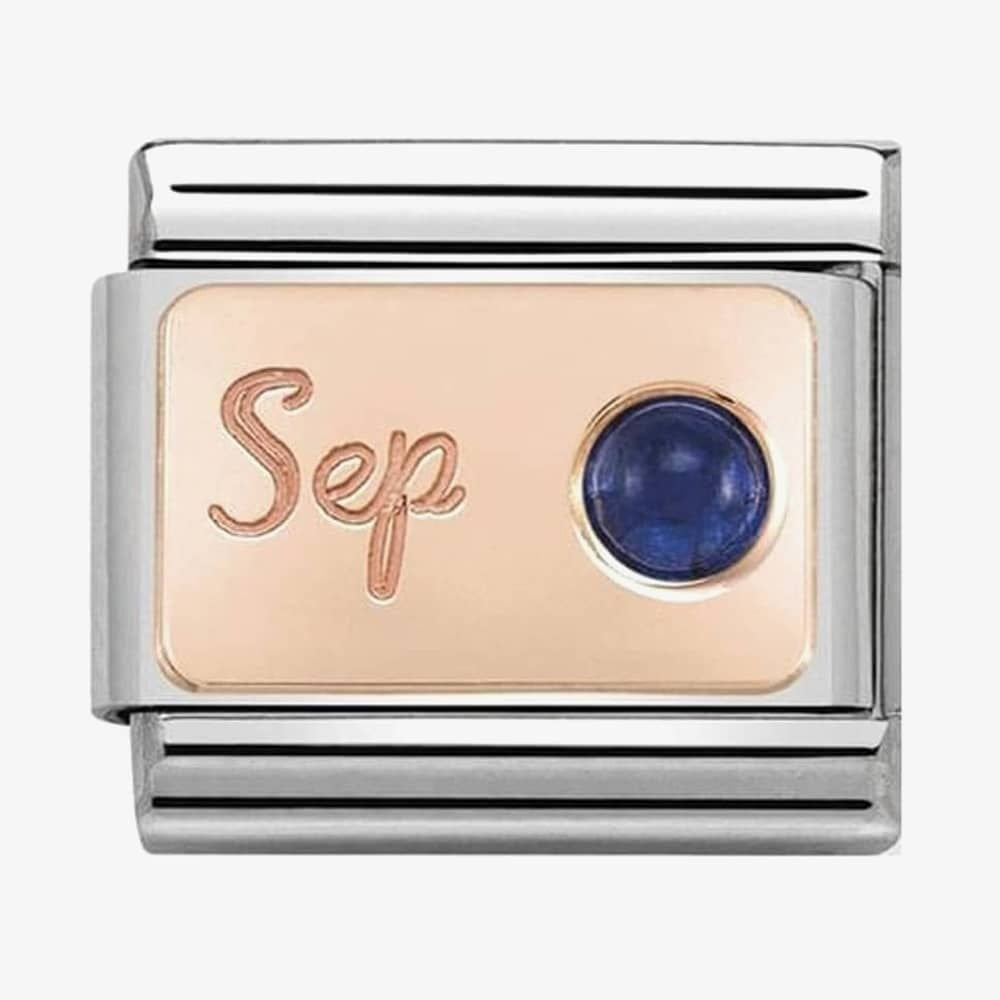 Composable Classic SEPTEMBER SAPPHIRE BIRTHSTONE CHARM in Stainless Steel and Gold 375