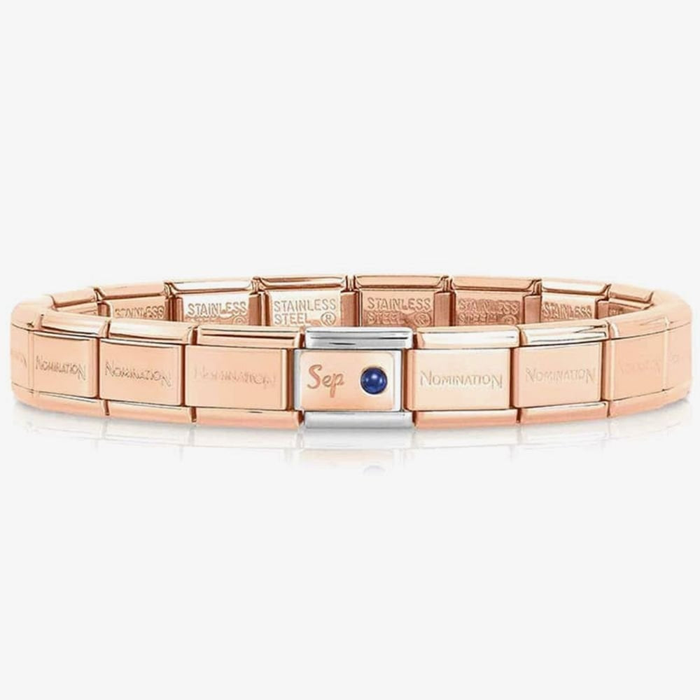 Composable Classic SEPTEMBER SAPPHIRE BIRTHSTONE CHARM in Stainless Steel and Gold 375