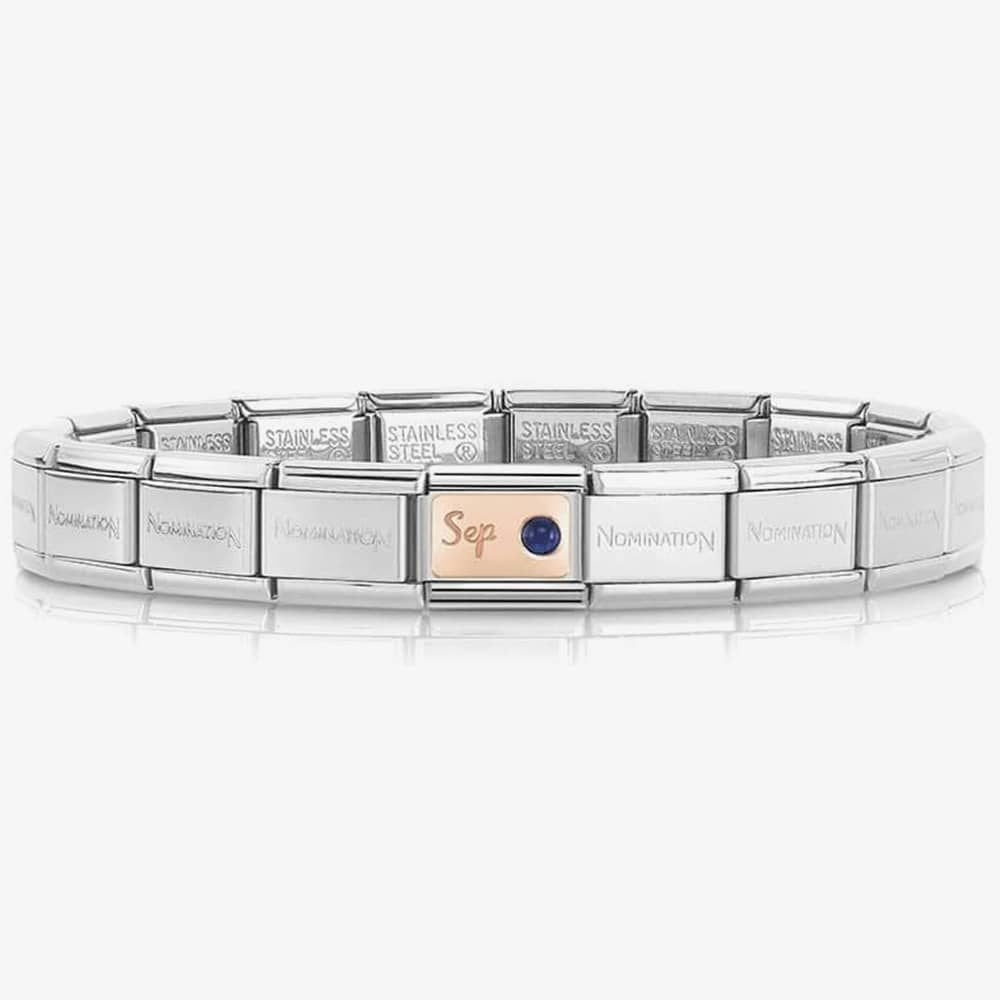 Composable Classic SEPTEMBER SAPPHIRE BIRTHSTONE CHARM in Stainless Steel and Gold 375