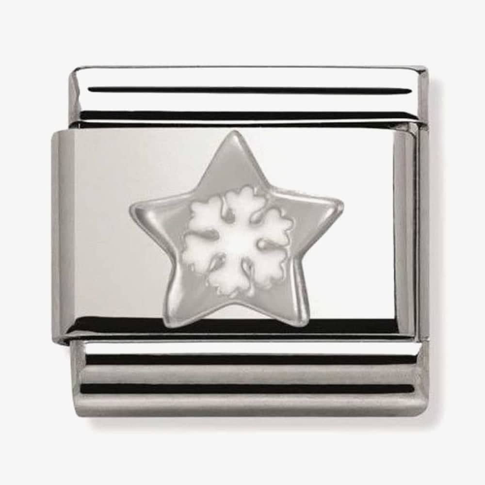 Composable Classic STAR WITH SNOWFLAKE in stainless steel, enamel and arg. 925