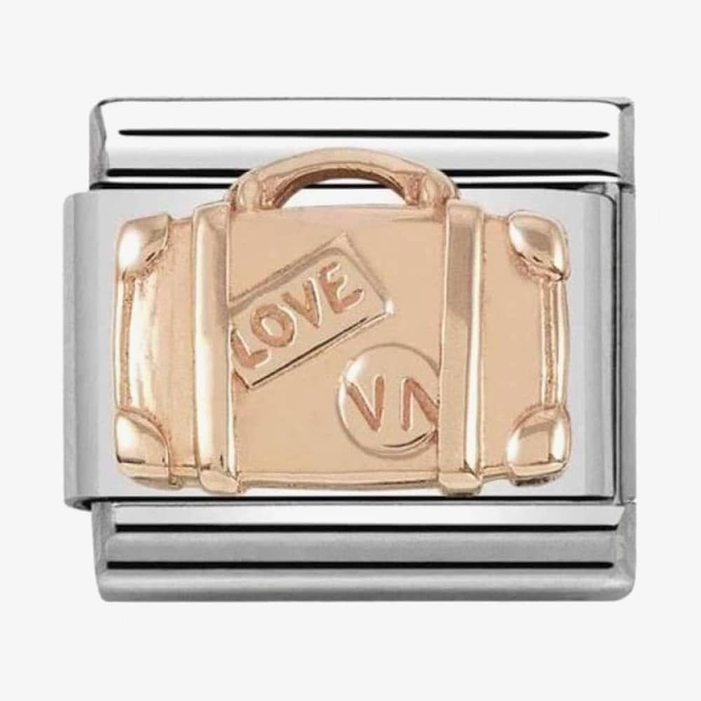Composable Classic SUITCASE in stainless steel with 9K rose gold
