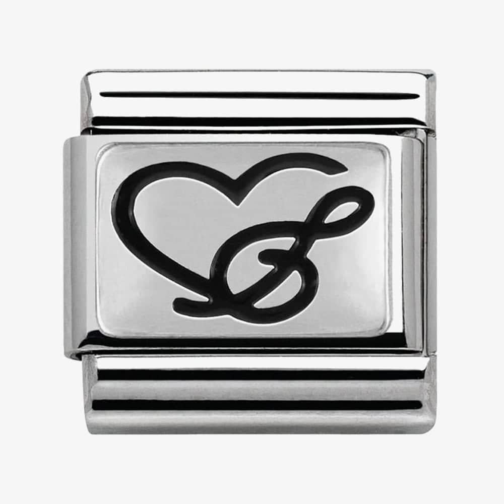Composable Classic TREBLE CLEF HEART in stainless steel and sterling silver
